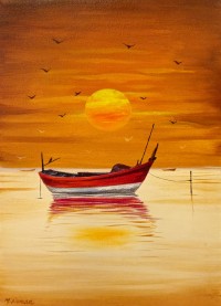 Muhammad Noman, 14 x 20 Inch, Acrylic on Canvas, Seascape Painting, AC-MNON-008